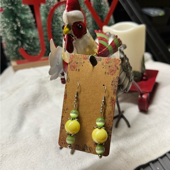 Elegant Green and Yellow Beaded Earrings 2/$22 - Picture 2 of 6
